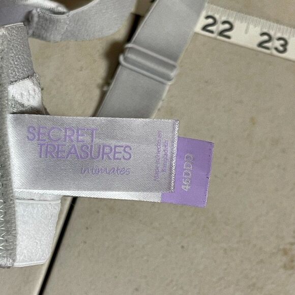 Secret Treasures Gray White Striped Bra 46DDD - Picture 7 of 9